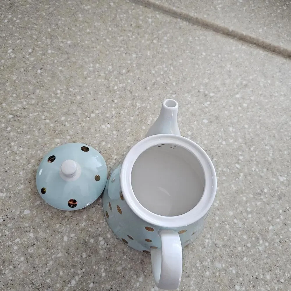 Australian Living Blue & Gold Polka Dot Teapot 2.5 Cup